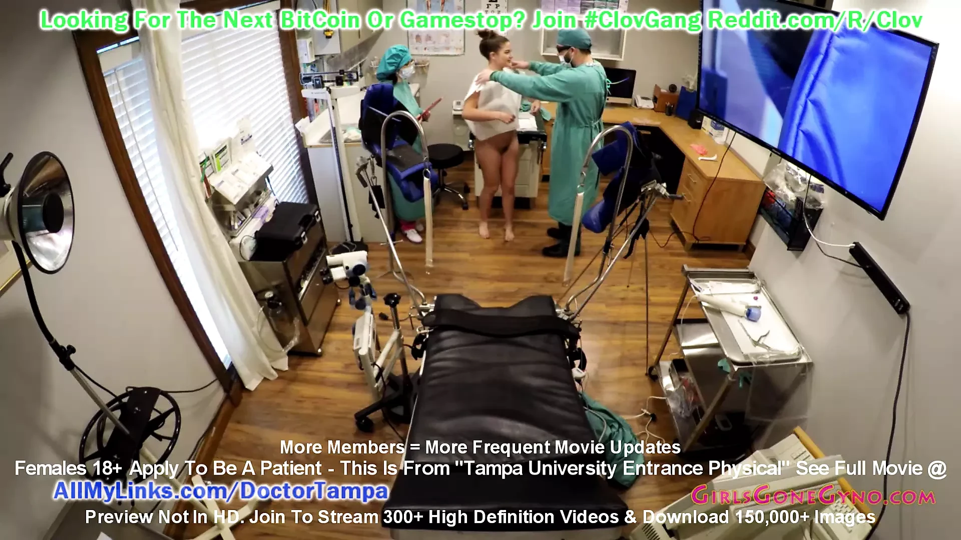 $CLOV Kendra Heart’s Gyn Exam, Doctor Tampa & Nurse Lenna Lux